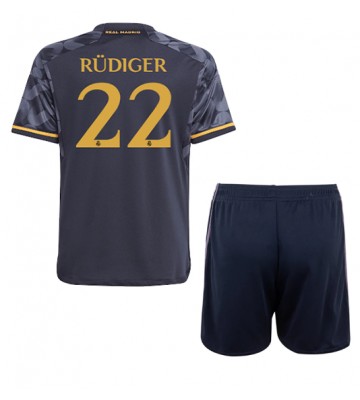Real Madrid Antonio Rudiger #22 Udebanesæt Børn 2023-24 Kort ærmer (+ korte bukser)